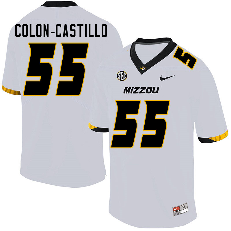 Men #55 Trystan Colon-Castillo Missouri Tigers College Football Jerseys Sale-White